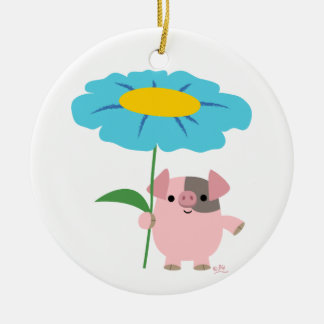 Cerdo Personalizado Cute Con Ornamento Regalo (Azu