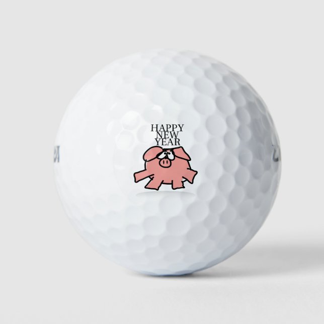 Cerdo Personalizado divertido en las bolas de golf (Anverso)