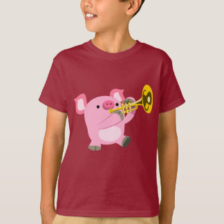 Cerdo Personalizado lindo jugando camiseta de trom