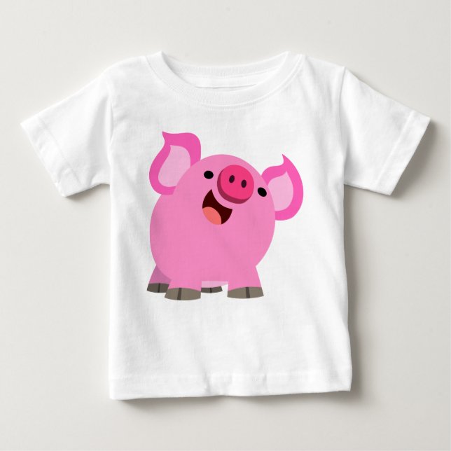 Cerdo Personalizado Ríe Camiseta Camiseta (Anverso)