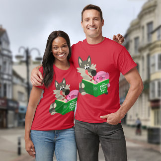 Cerdo Personalizado Y Lobo leyendo juntas camiseta