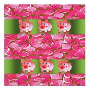 Cerdo Poster floral