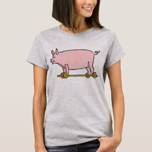 Cerdo rosa de juguete camiseta de arte vintage