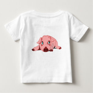 Cerdo Rosa Funny Camiseta Bebé