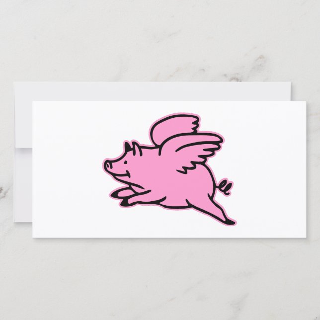 Cerdo rosa volador muy lindo (Anverso)