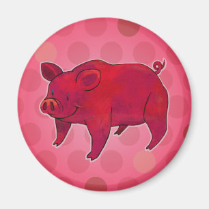 Cerdo rosado con el imán del punto