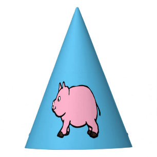 Cerdo rosado, gorra del fiesta