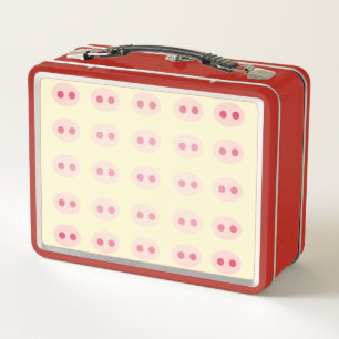 Cerdo Snacks Red Metalizado Lunchbox