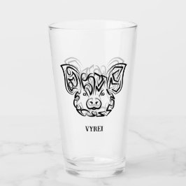 Cerdo tribal blanco y negro