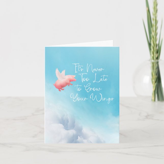 Cerdo volador - Crecer tu tarjeta de alas (Anverso)