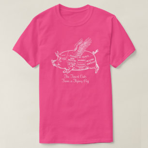 Cerdo volador recorta camiseta