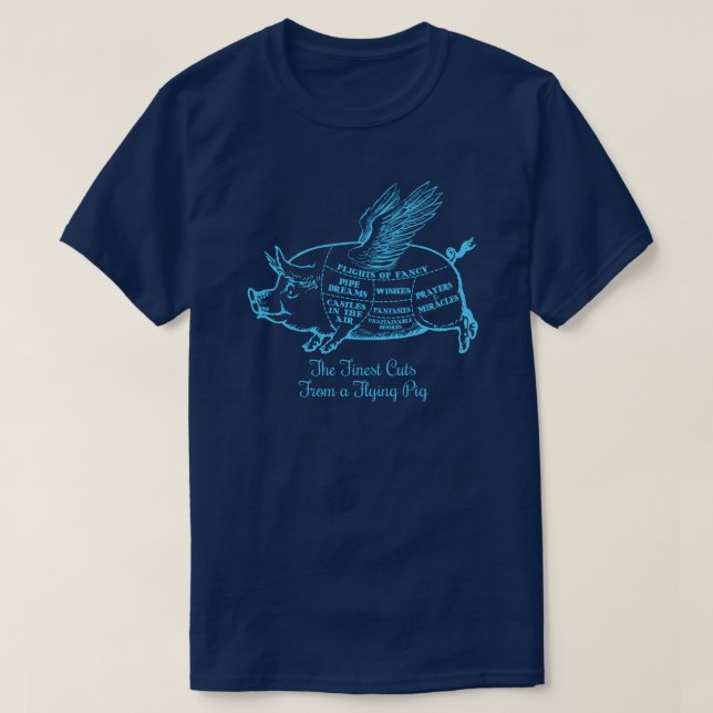 Cerdo volador recorta camiseta (Diseño del anverso)