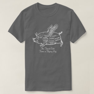 Cerdo volador recorta camiseta