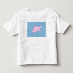 Cerdo volador rosa haciendo camisetas de las estre