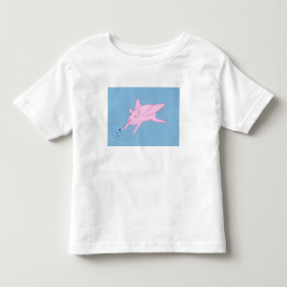 Cerdo volador rosa haciendo camisetas de las estre