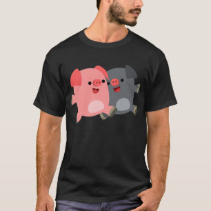 Cerdos de color blanco y negro, camiseta