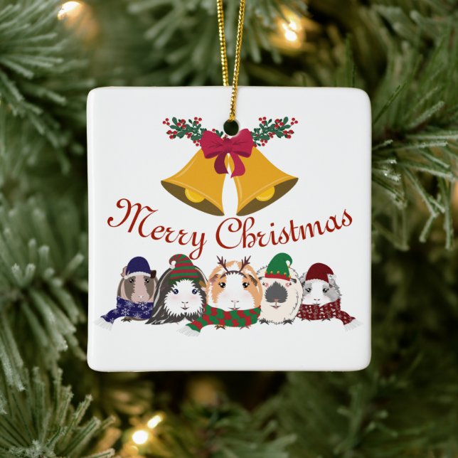 Cerdos de Guinea con adornos navideños (Árbol)