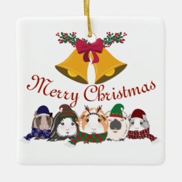 Cerdos de Guinea con adornos navideños