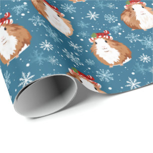 Cerdos de Guinea en papel envuelto para Navidades