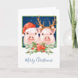 Cerdos de Navidad Santa y Pareja de Reno