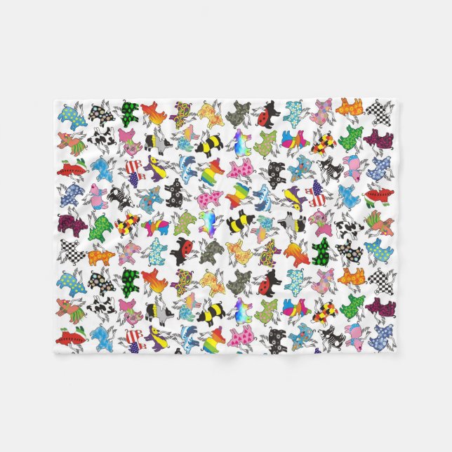 Cerdos del vuelo en una manta del paño grueso y (Frente (Horizontal))