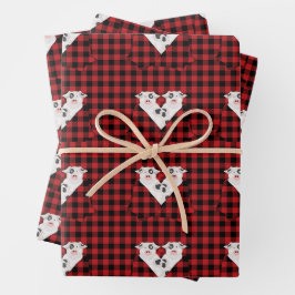 Cerdos en hojas de papel de envolvimiento en blanc