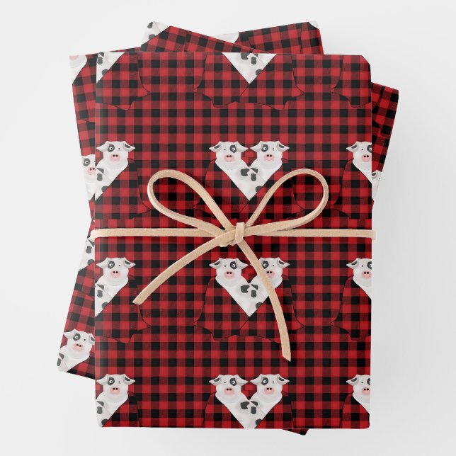 Cerdos en hojas de papel de envolvimiento en blanc (In situ)