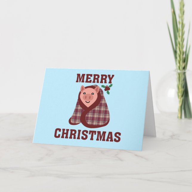Cerdos en mantas Tarjeta de Navidad Xmas (Anverso)