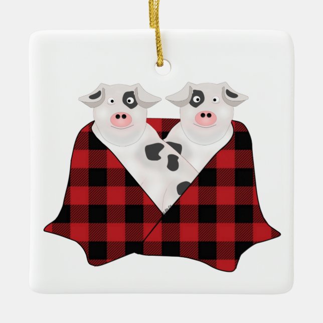 Cerdos en un ornamento abierto (Anverso)