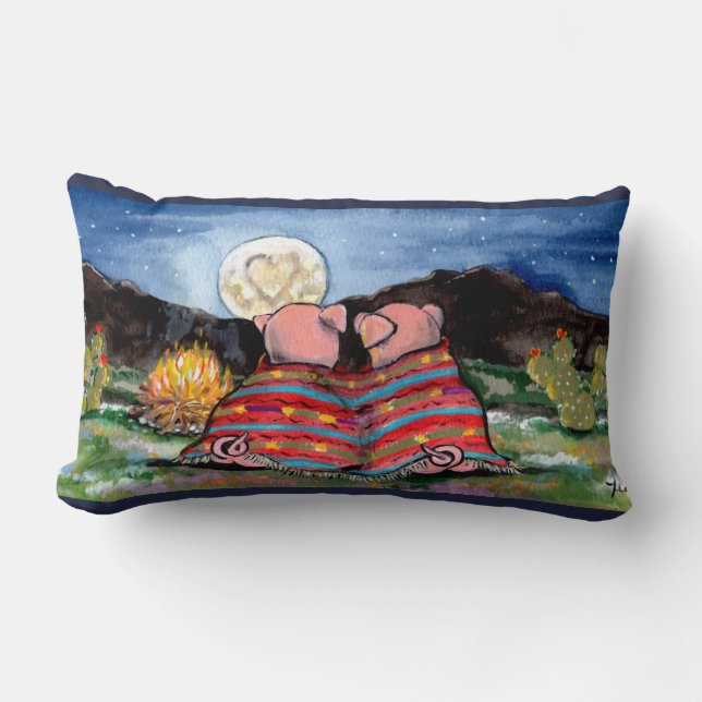 Cerdos en una almohada de diseño divertida (Anverso)