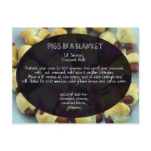 Cerdos en una tarjeta de receta abierta