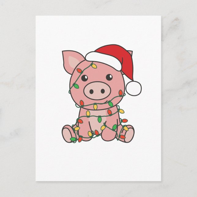 Cerdos Navidad Invierno Animales Cerdos (Anverso)