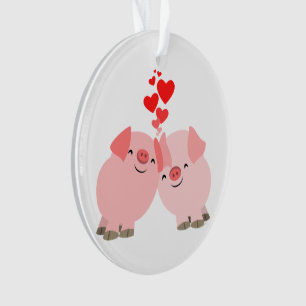Cerdos Personalizados en amor Ornamento acrílico