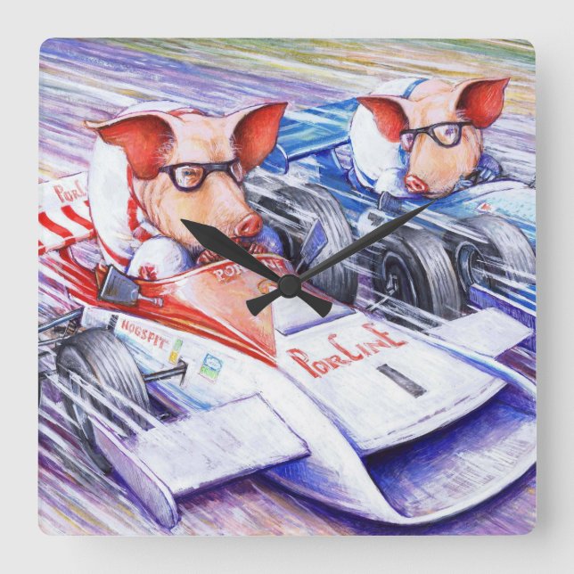 Cerdos que conducen el reloj de pared de los (Anverso)