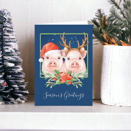 Cerdos Santa y Pareja de Reno Navidad