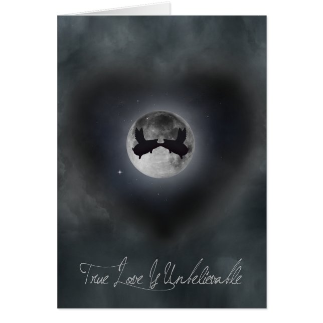 Cerdos voladores besándose contra la luna llena (Frente)