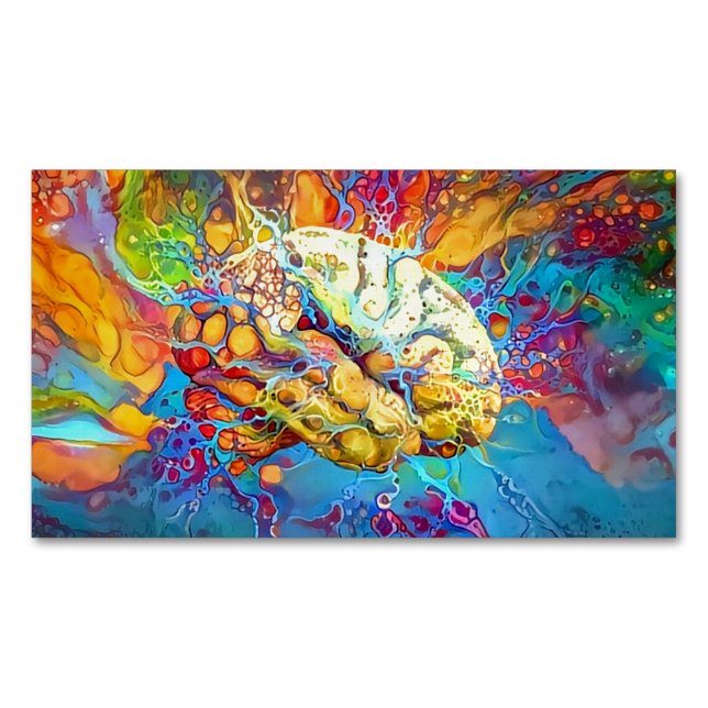 Cerebro vivo - imán de tarjetas de visita (Anverso)