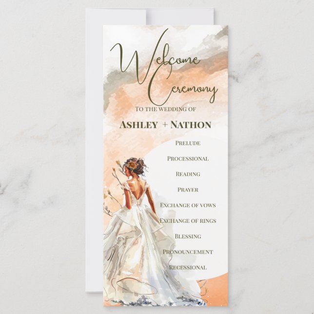 Ceremonia de Boda de verano del Naranja ruso Boho (Anverso)