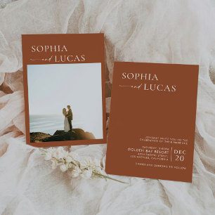 Ceremonia de Boda minimalista con invitación fotog