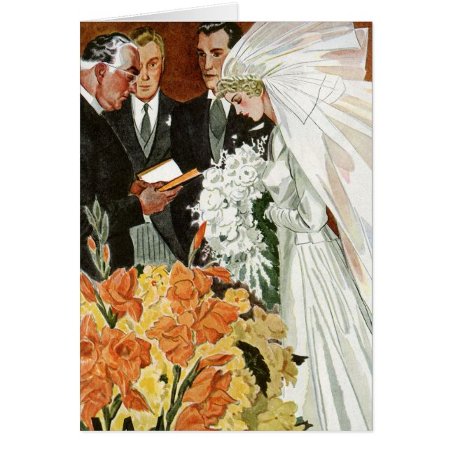 Ceremonia de bodas con novia y novio (Frente)