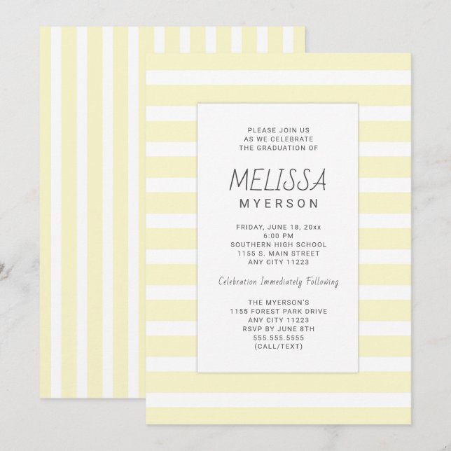 Ceremonia de graduación y/o invitaciones a fiestas (Anverso / Reverso)