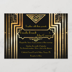 Ceremonia de invitación a la boda, gran Gatsby