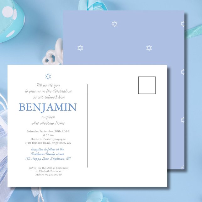 Ceremonia de Nombramiento de Niño Invitación judía (Subido por el creador)