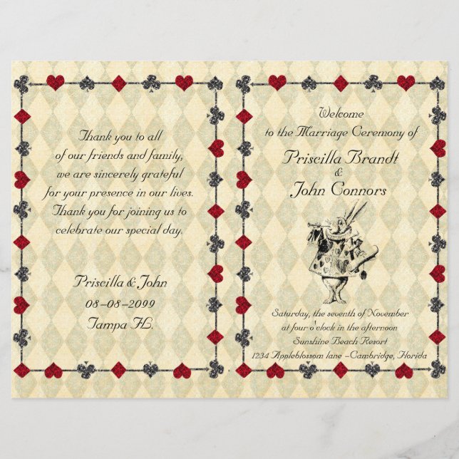 Ceremonia del programa de bodas, Alicia en el país (Anverso)