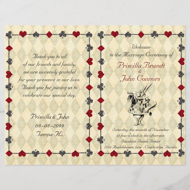 Ceremonia del programa de bodas, Alicia en el país (Anverso)