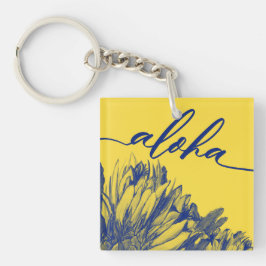 Cereus Amarillo y Azul Llavero Mini Aloha Square
