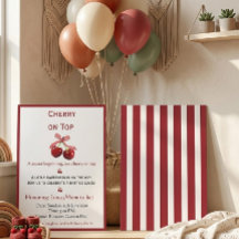 Cereza en la parte superior Invitación mínima de d