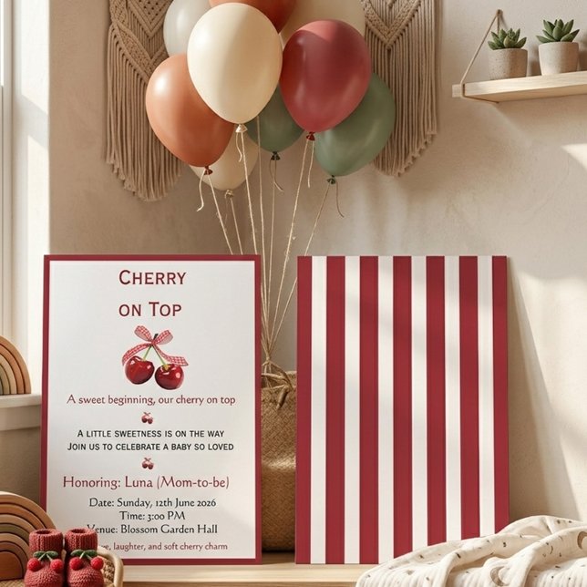 Cereza en la parte superior Invitación mínima de d (Subido por el creador)
