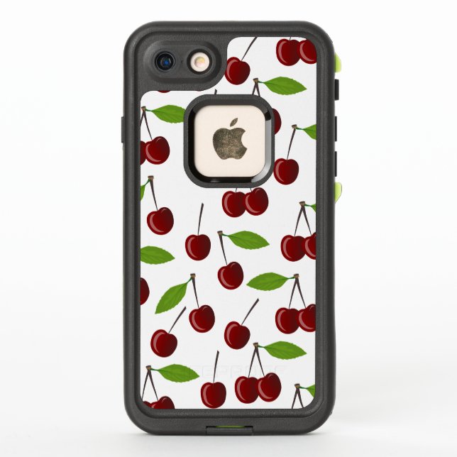 Cereza Roja, Patrón De Cerezas, Hojas, Fruta (Reverso)