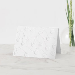 Cerezas blancas en papel blanco - tarjeta simple